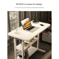 Height Adjustable Laptop Side Table Portable Table Wheels Dormitory Simple Bed Computer Bedroom Movable Office Simple Sidetable - Image 6