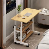 Height Adjustable Laptop Side Table Portable Table Wheels Dormitory Simple Bed Computer Bedroom Movable Office Simple Sidetable - Image 3